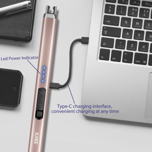IUIRE Electric Lighter Windproof Flameless Arc Type C Candle Lighters 1