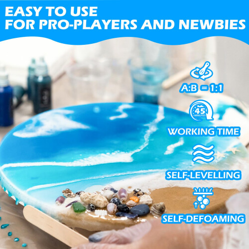 Teexpert Crystal Clear Epoxy Resin Kit - 92oz Clear Coating & Casting 2