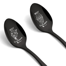 2Pcs Teaspoons With Gift Box, Engraved Tea Spoons - Best Grandpa/Grand
