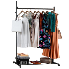 Klass Home Collection Portable Heavy Duty Clothes Rail For Bedroom, Home & Shops, 50KG Load Clothes Rack With Storage Shelf, Metal Clothing Rail For