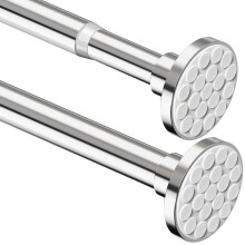 Shower Rail Curtain Pole No Drilling Extendable Curtain Rod for Bathro