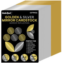 A4 Golden & Silver Mirror Cardstock – 26 Sheets (13 Gold+13 Silver), 2