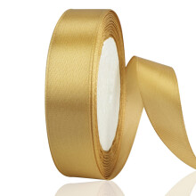OWill Champagne Gold Satin Ribbon, Double Sided Polyester 20mm X