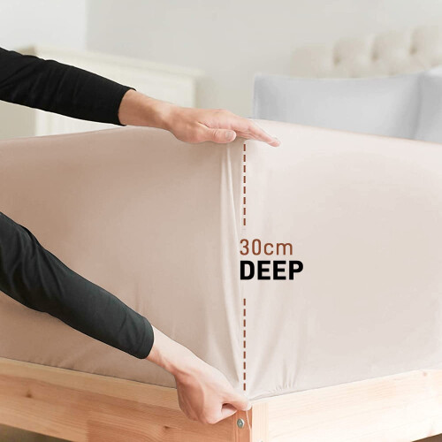 AR Ware Double Fitted Sheet 100% Egyptian Cotton 300 TC, Breathable De 1