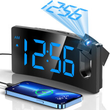 GOLOZA Projection Alarm Clocks Bedside, Digital Clock with 180 Projec
