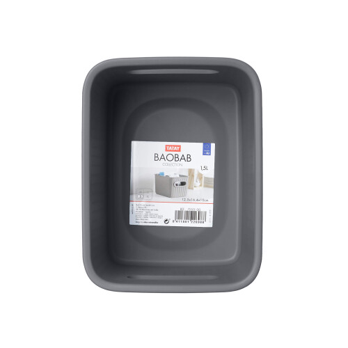 TATAY Plastic Storage Basket 1.5 L Baobab | Organizer Box | Integrated 1