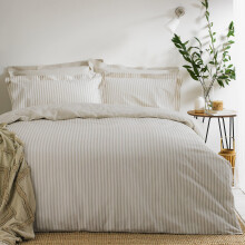 furn. Yard Hebden Mélange Stripe Cotton Duvet Set – Ultra Soft Reversi
