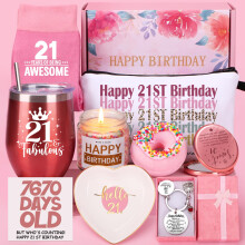 21st Birthday Gifts for Her, Happy 21st Birthday Hamper for Women, 21