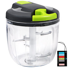 Sinnsally Manual Food Chopper Pull String,Hand Food Shredder,Onions Slicer Cutter Dicer,Garlic Slap Press,Manual Processor Vegetable Blender Chopping
