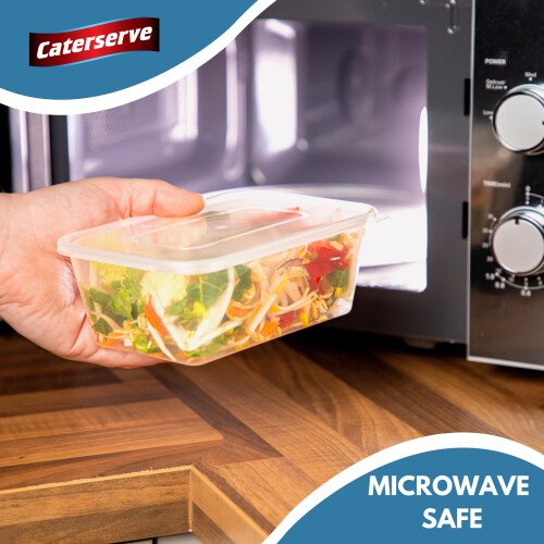 Caterserve Takeaway Plastic Containers With lids - Microwave and 2