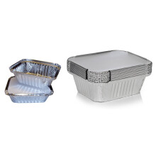 Swoosh Supplies 50 x Silver Foil Food Trays/Dishes/Containers & Lids -