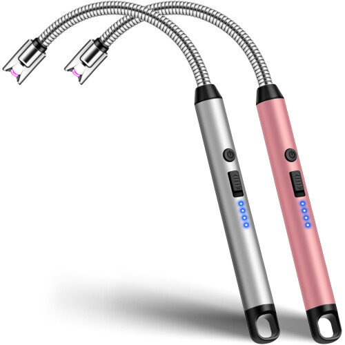 Electric Candle Lighter, 2 Pack Rechargeable USB C Lighters Long Reach
