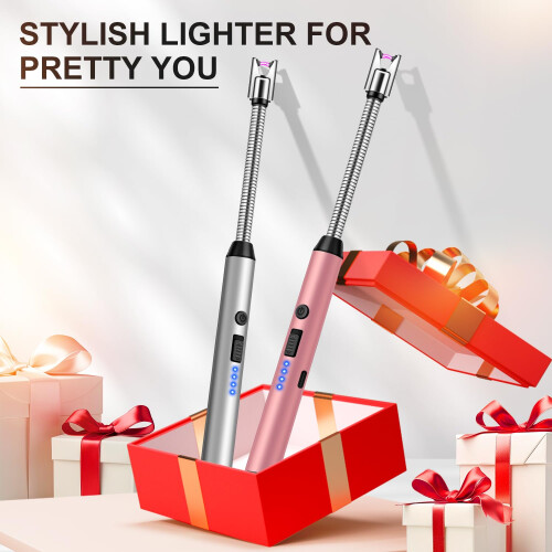 Electric Candle Lighter, 2 Pack Rechargeable USB C Lighters Long Reach 1