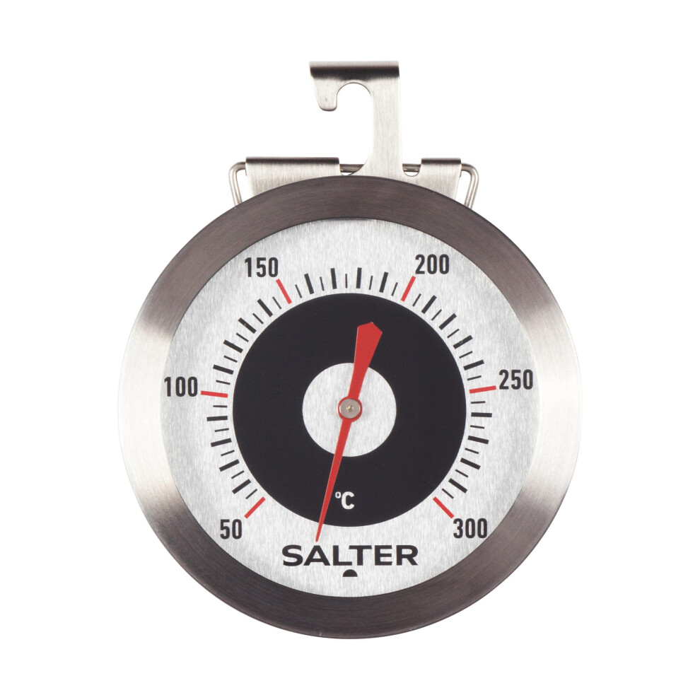 Salter Oven Thermometer - Stainless Steel Dial, Food Baking, Temperature Gauge 50 – 300C, For Home/Kitchen, Hang Or Stand In Oven, Instant Read, Adj