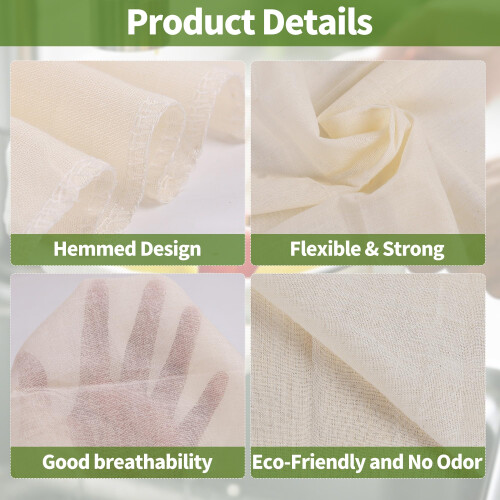 5PCS Cheesecloth, Grade 100 Unbleached Muslin Cloths for Cooking, 1