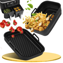 Ninipie 2PCS Foldable Air Fryer Liners Silicone for Ninja Foodi Max Du