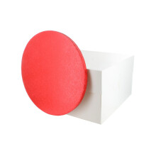 Culpitt Red Board & Box Set | 8" | White Cake Box & Drum, Box And Cake