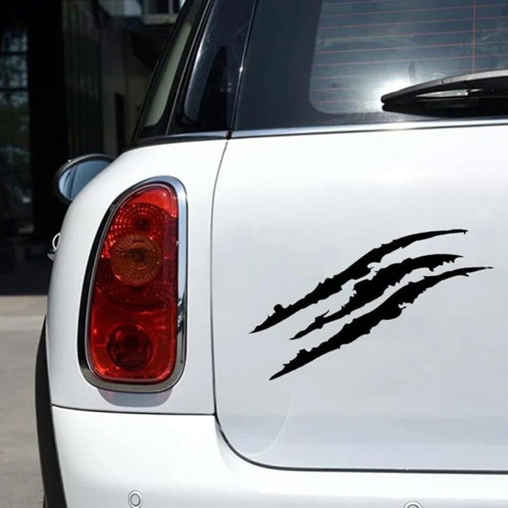 Car Claw Stickers Vinyl Scratch Decals For Hood And Headlights Waterproof Antifade Strong Adhesion 3Pack Black/White 9347817787184