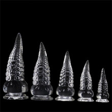 BDSM Silicone Anal Plug Dildo With Suction Cup Five Size Set S M L XL XXL Prostate Stimulation Clear