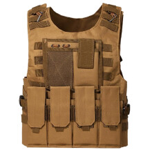 Airsoft Vest Molle Plate Carrier, Adjustable, Detachable Pockets, Paintball Vest, Outdoor Training, Hunting, Fishing
