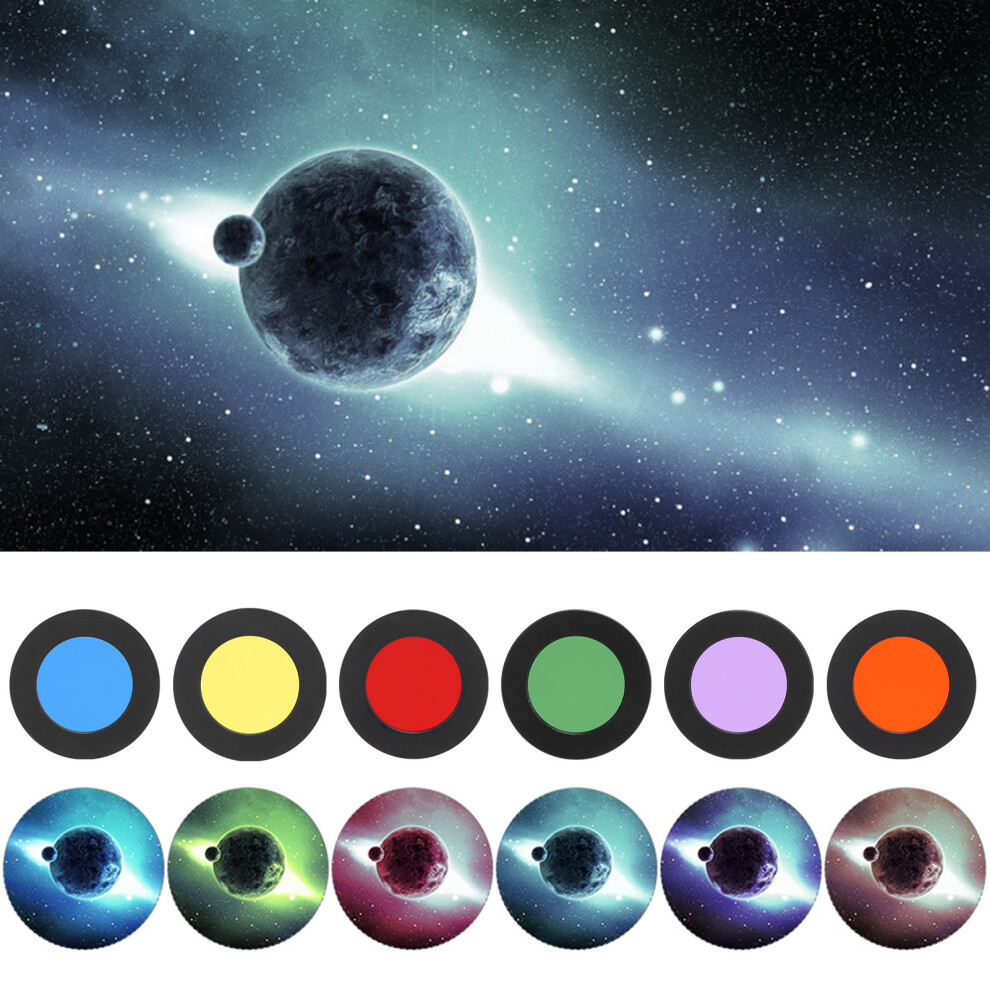 1.25" Telescope Eyepiece 6 Filter Set For Clarity On Planets & Nebula 9381377319447