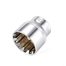 12 Point Short Socket Bit Set 3/8Inch Square Drive Chrome Vanadium Steel 624mm Torx Removal Ratchet Adapter Silver