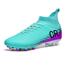 (WJS-222-C-Moon, 40) Men's HIgh-Top Best Quality Soccer Shoes Professional Training Durable Football boots Outdoor Grass Anti-Slip Soccer Shoes