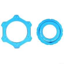 Center Lock Conversion Kit For Mountain Bikes 6 Bolt Disc Rotor Adapter Aluminum Alloy Construction Blue