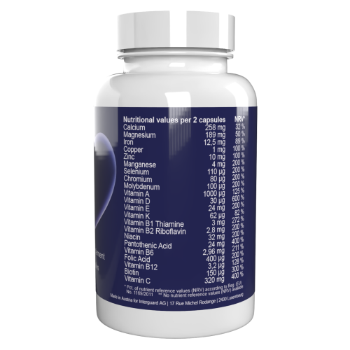 TENSITAL BLUE - 22 Βιταμίνες & Μέταλλα - 300 Κάψουλες (5 τμχ) 2