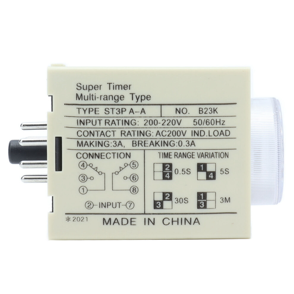 St3pa-A Time Relay 200-220V 3A Power On Delay Controller 8721377321650