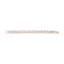 Glanzende, modieuze Cubaanse schakelarmband met 18 karaats verguld goud, geschikt voor mannen en vrouwen, luxe kristallen manchetarmband met