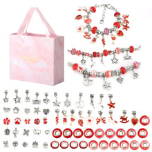 Scatola organizer per braccialetti con set per braccialetti fai da te con ciondoli, kit per la creazione di gioielli con unicorni e sirene per