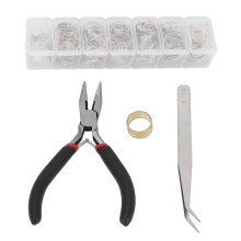 Repair Tools for Jewelry Making, Compact Size DIY Kit with Multiple Sizes Jump Rings and Lobster Clasps, Includes Pliers Tweezers for Beading Projects