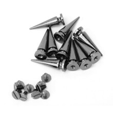 Large Metal Tree Spikes Studs For DIY Leather Craft, High Quality Zinc Alloy Metal Adjustable Screw Back Studs For Bags Shoes Jackets (Silver)
