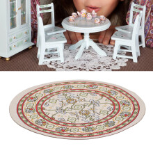 Tappeto Rotondo in Miniatura per Casa delle Bambole, 6,2 pollici, Tessuto, Vintage, per Decorazione di Bambole, C01