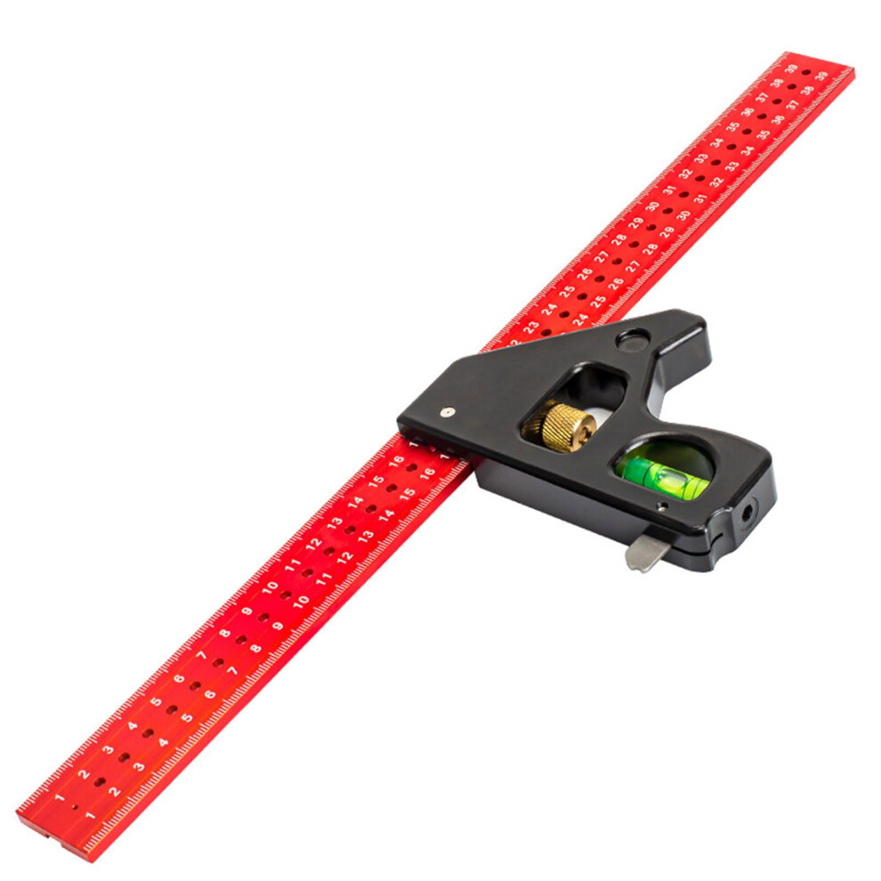 Aluminum Straight Rule 40Cm 90/45 Degree Measuring Tool With Leveling And Needle Upgrades For Woodworking Angles 9199774193528