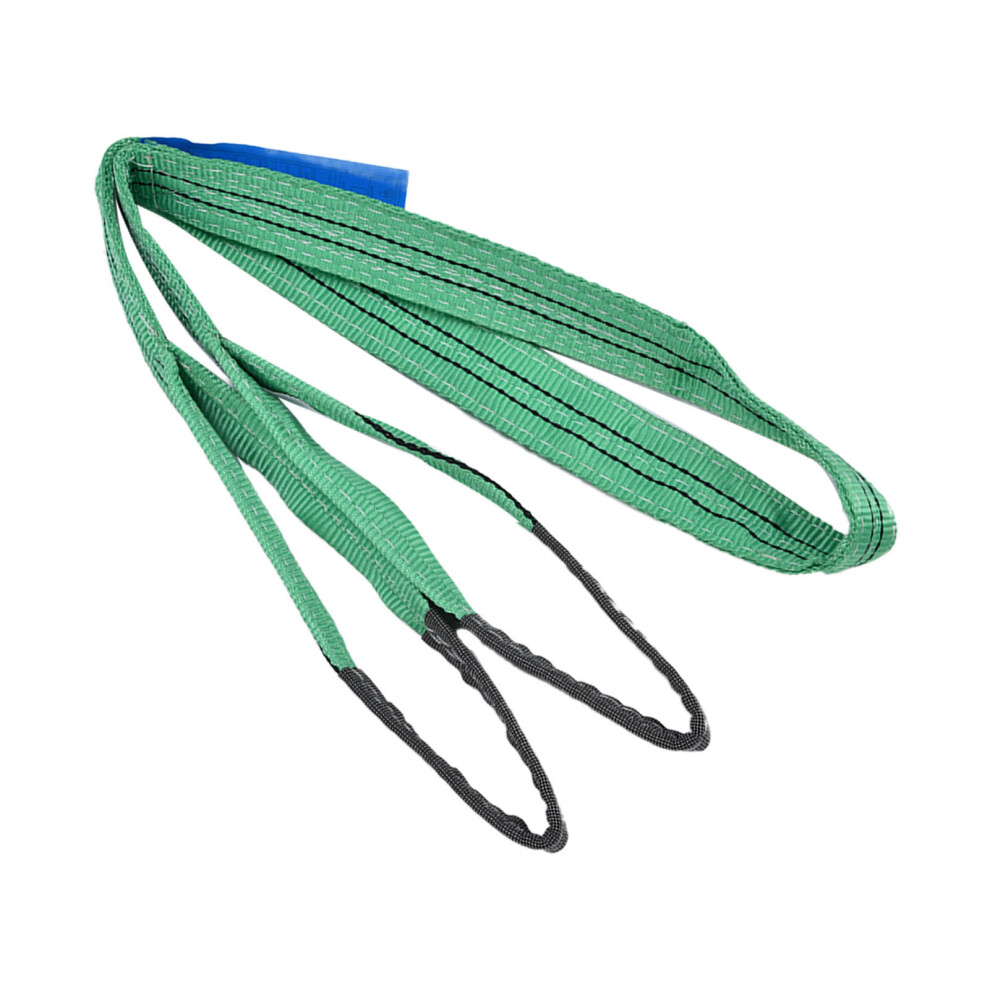 Heavy Duty Polyester Lifting Slings 2T, 4M, Green, Flat Webbing 7891377321859