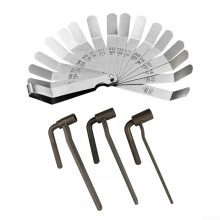 Motorcycle Engine Valve Adjustment Tool Set With 16Blade Feeler Gauge 0.0050.020 Inch, TType Wrench, Stainless Steel