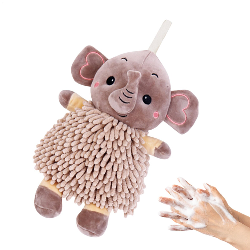 Puff Ball Towels  Absorbent Elephant Design, QuickDrying, Hangable Bath Towel For Gym, Kitchen, Nursery, Poolside Brown