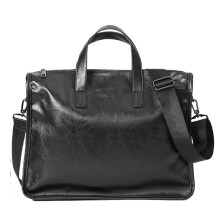 Briefcase PU Leather Laptop Bag For Men Black Capacity With Shoulder Strap Casual Business Briefcase