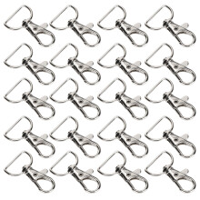 Fechos tipo lagosta para cordões de artesanato, fecho giratório 360 em metal com argola em D, mosquetões giratórios para chaveiros, bolsas e