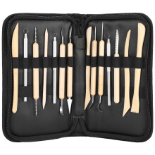 Keramikwerkzeug-Set mit doppelseitigem Design, Modellierwerkzeug-Set zum Tonschnitzen, Modellieren und Glätten, inklusive Aufbewahrungstasche,