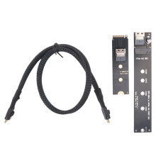 NGFF M.2 NVME M-Key SSD Male to Female Extension Cable 50cm with SFF-8654 Connector Adapter for Mainboard SSD 2280/22110