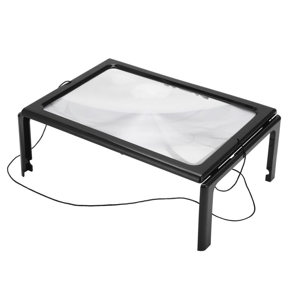 Reading Magnifying Glass A4 Size With Led Light And Stand Pvc Desktop Tool 7621377323276
