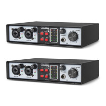 2X 2 In 2 Out USB Audio Interface Inspelning Av Ljudkort 32Bit/384KHZ Studio Record Professionellt Ljudkort 48V Phantom