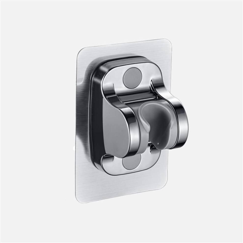 Shower Bracket Abs Plastic Silver Wall Mount Shower Head Holder, Adhesive No Drilling, Angle Adjustable 9187378561058