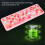 Wireless Keyboard Mouse Combo 2.4G Pink, 1200 DPI, Multi-Color 12
