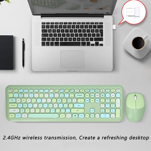 Ergonomic 110-Key Keyboard & Mouse Bundle Mechanical Feel USB 2