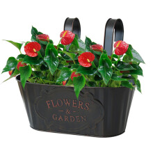 Balcony Planter Over The Railing Planter Hanging Plant Pots For Window Patio Garden Metal Outdoor Black