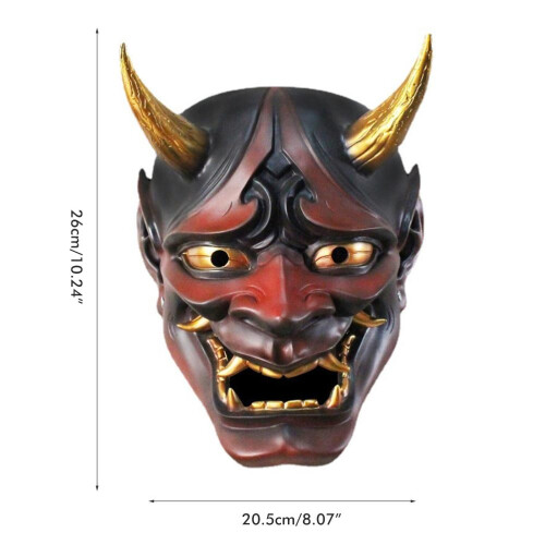 Μάσκα Samurai Oni, Ιαπωνικό Hannya Horror Cosplay Prajna Ghostface Σιλικόνης Αποστράγγιση Ταχείας 1